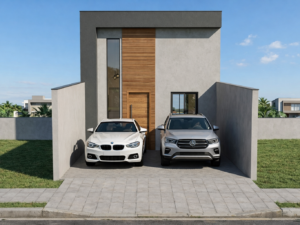 Projeto Casa Folha - Terreno com largura de 5m X 30m de comprimento - Casa térrea com pé direito duplo