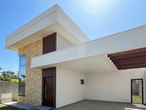 Projeto Casa Ventania - Terreno com largura de 12,50m X 24m de comprimento - Casa térrea com pé direito duplo