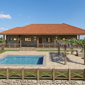 Casa Descanso - PROJETO DE CASA DE CAMPO TÉRREA 191,70m² COM 2 DORM. E 2 SUÍTES